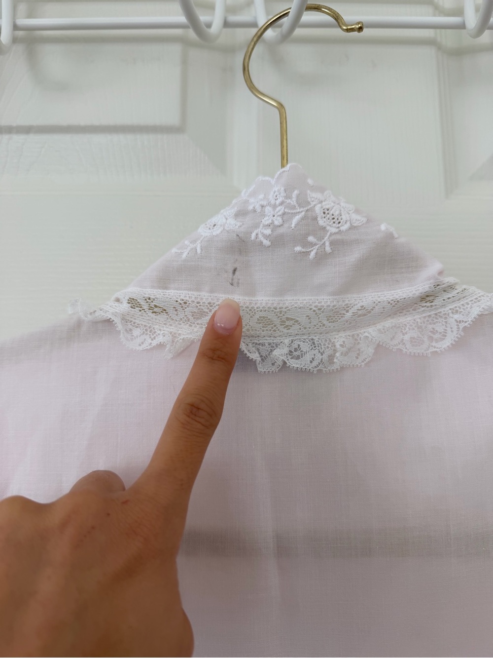 Vintage Christian Dior Lingerie Sheer Pink Lace Peignoir Robe - one size - Picture 7 of 11